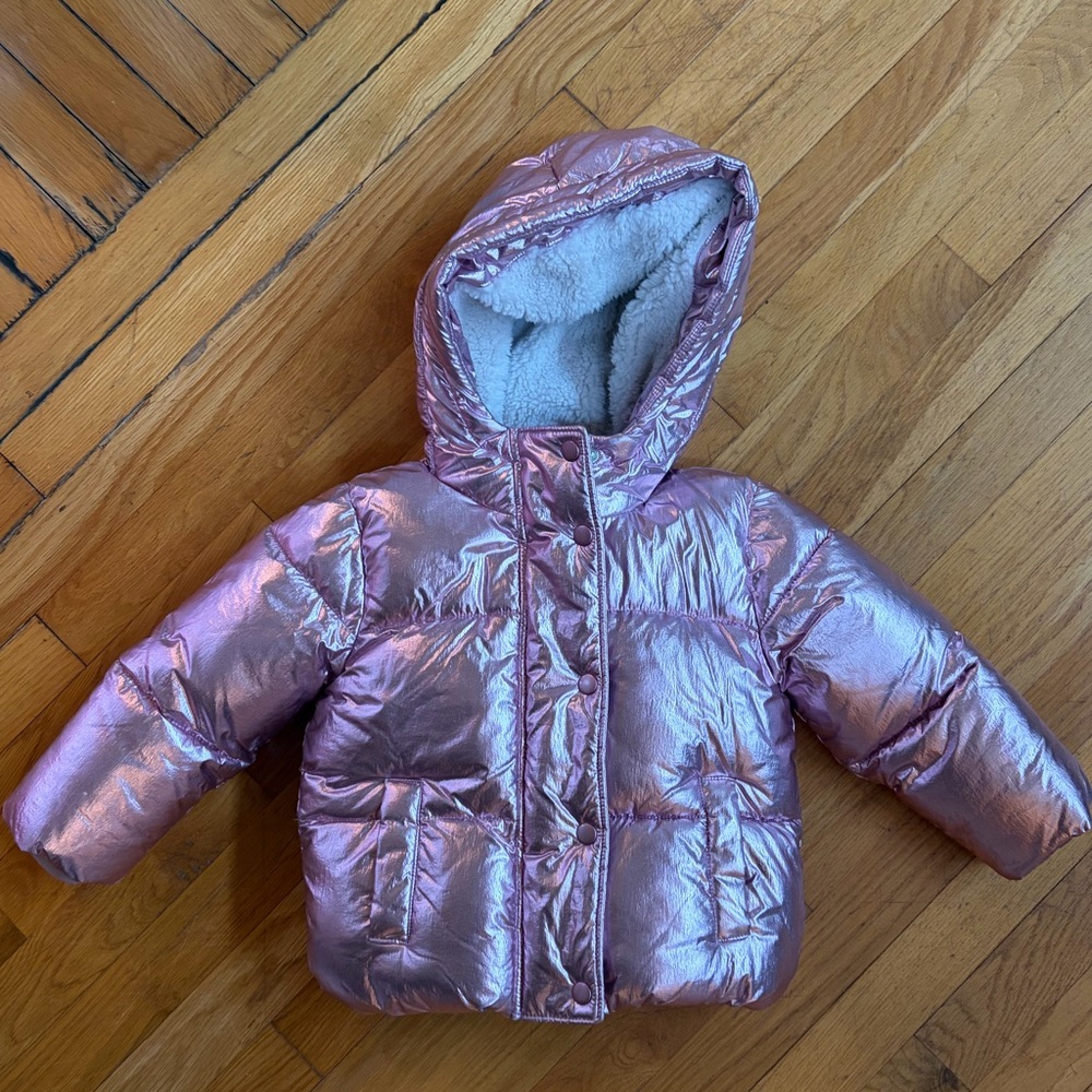 GAP Kids Metallic Pink Puffer Jacket